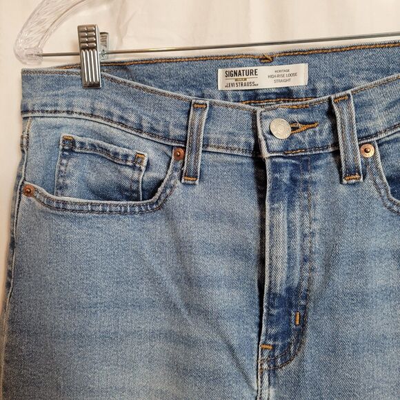 Levi's Heritage High Rise Loose Straight Jeans Women's Size 10 / 30 Blue Baggy - Picture 5 of 11